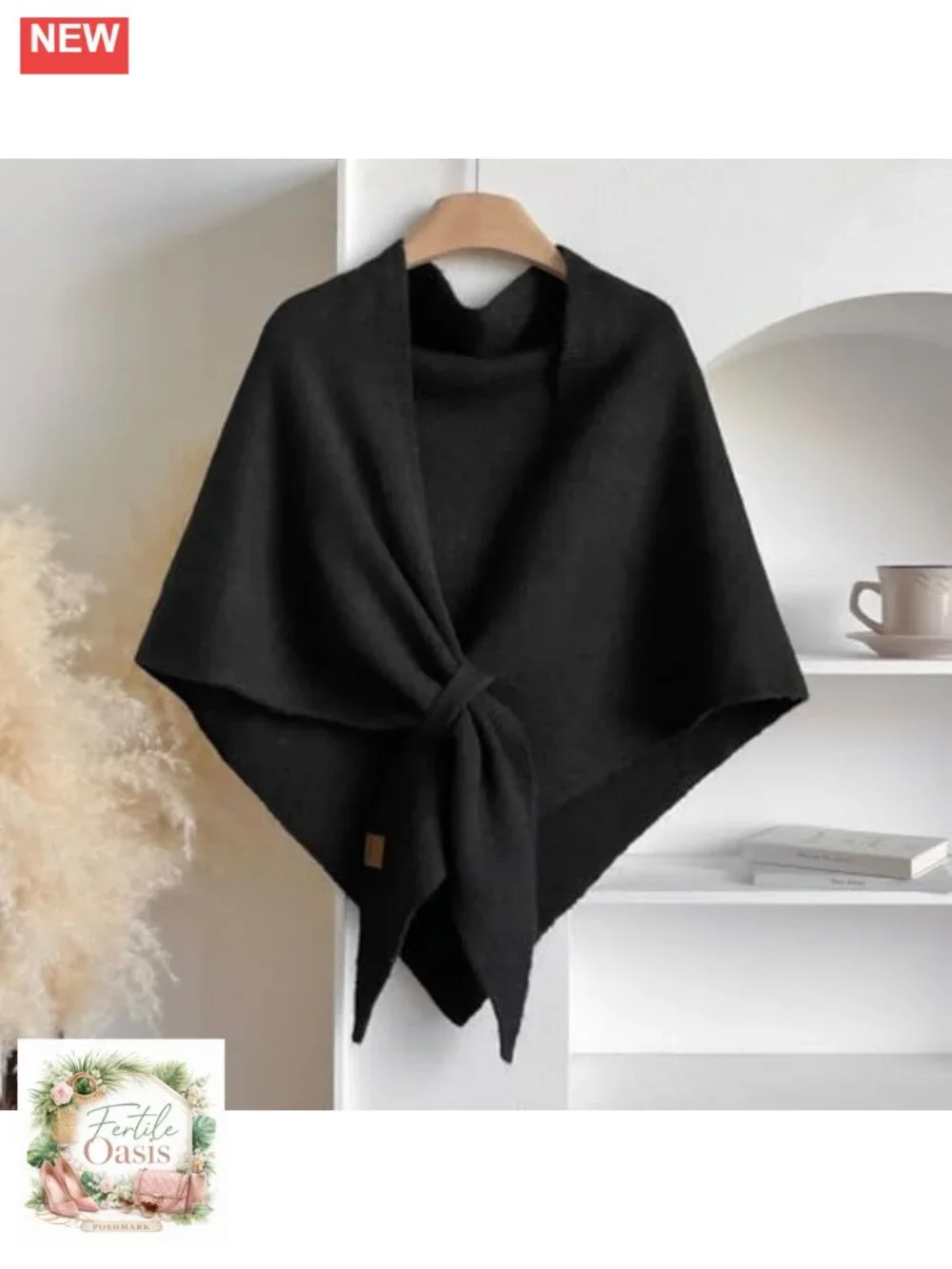 Women's Pashmina Shawl Wrap Knitted Poncho Cardigan Cape Sweater